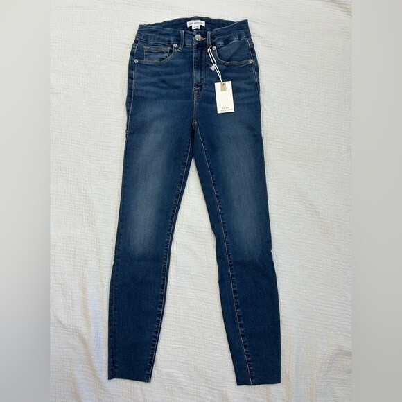 NWT Good American Good Waist Crop Skinny Jeans Raw Hem Size 0/25 - Picture 8 of 8